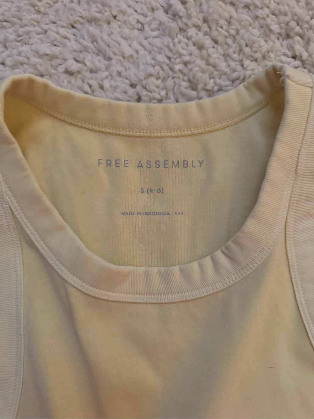 Free Assembly Women's Pale Yellow Scoop Neck Tank